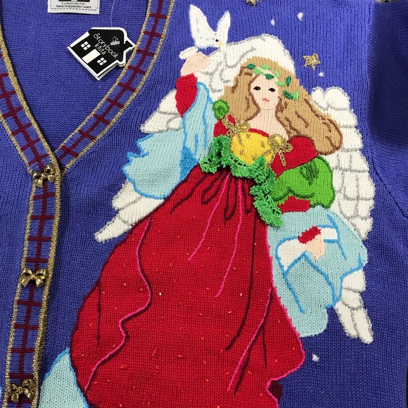 Storybook Knits #1643 Flights of Angels Christmas Cardigan - Women’s 2X NEW - Picture 7 of 11